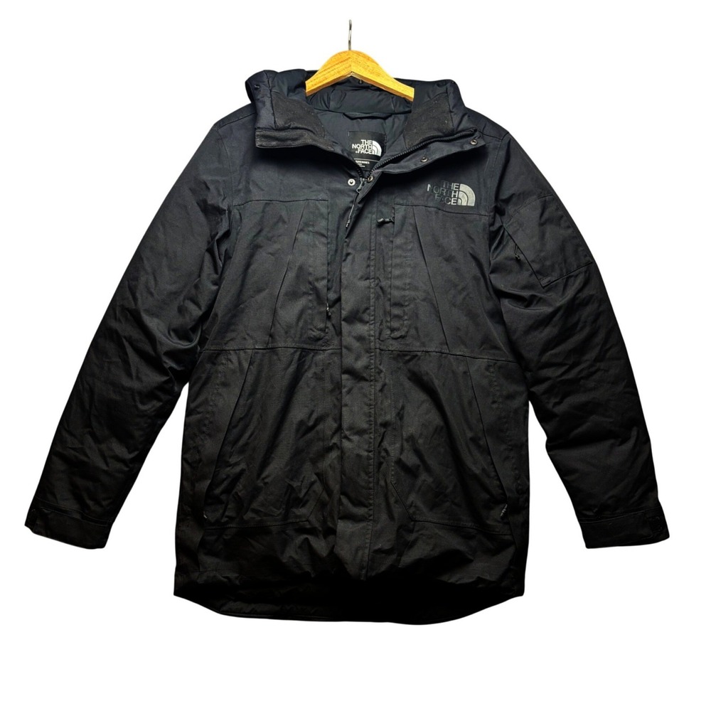 The North Face Parka Men M Black Goose Down Insulated Hooded Jacket NF0A33RE